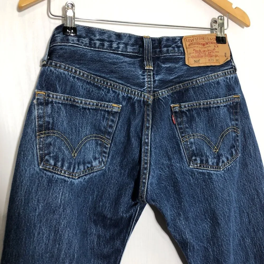 Levi’s Jeans Mens 29 w 31 L Blue 501XX Y2K Straight Leg Button Fly